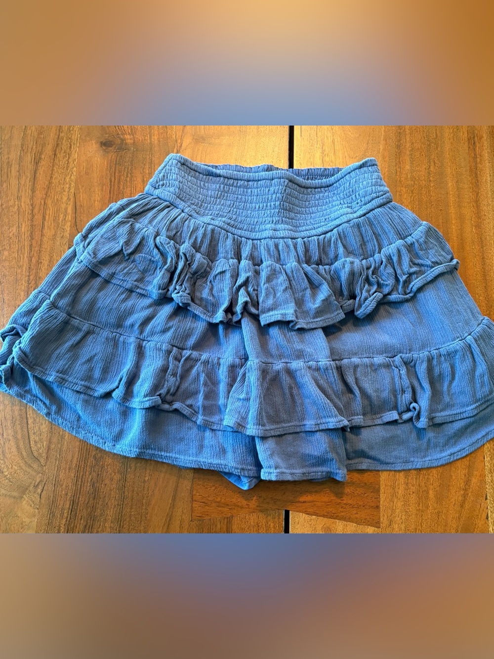 Hollister Blue Ruffled Tiered Skater Skort